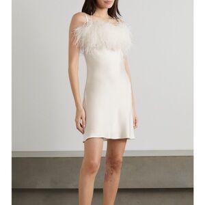 Sleeper mini feather dress in white